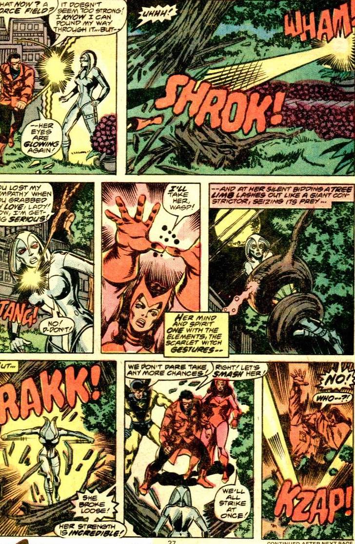 Jocasta battles the Avengers