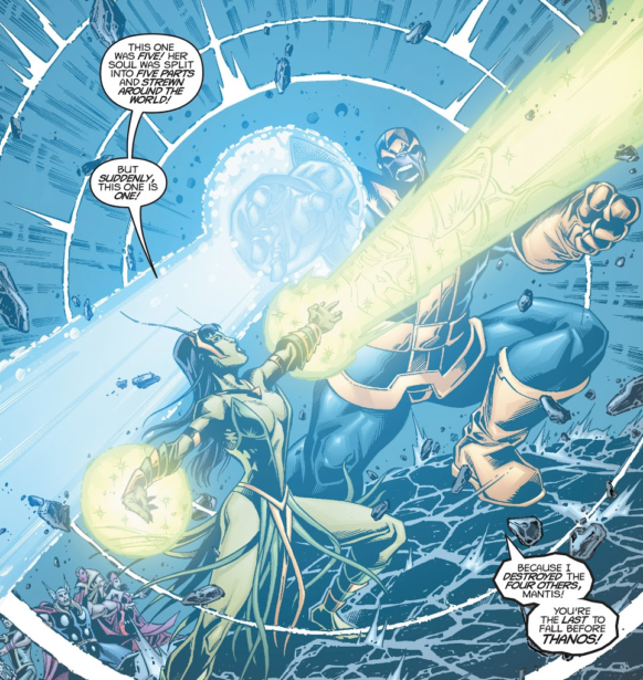 Mantis battles Thanos