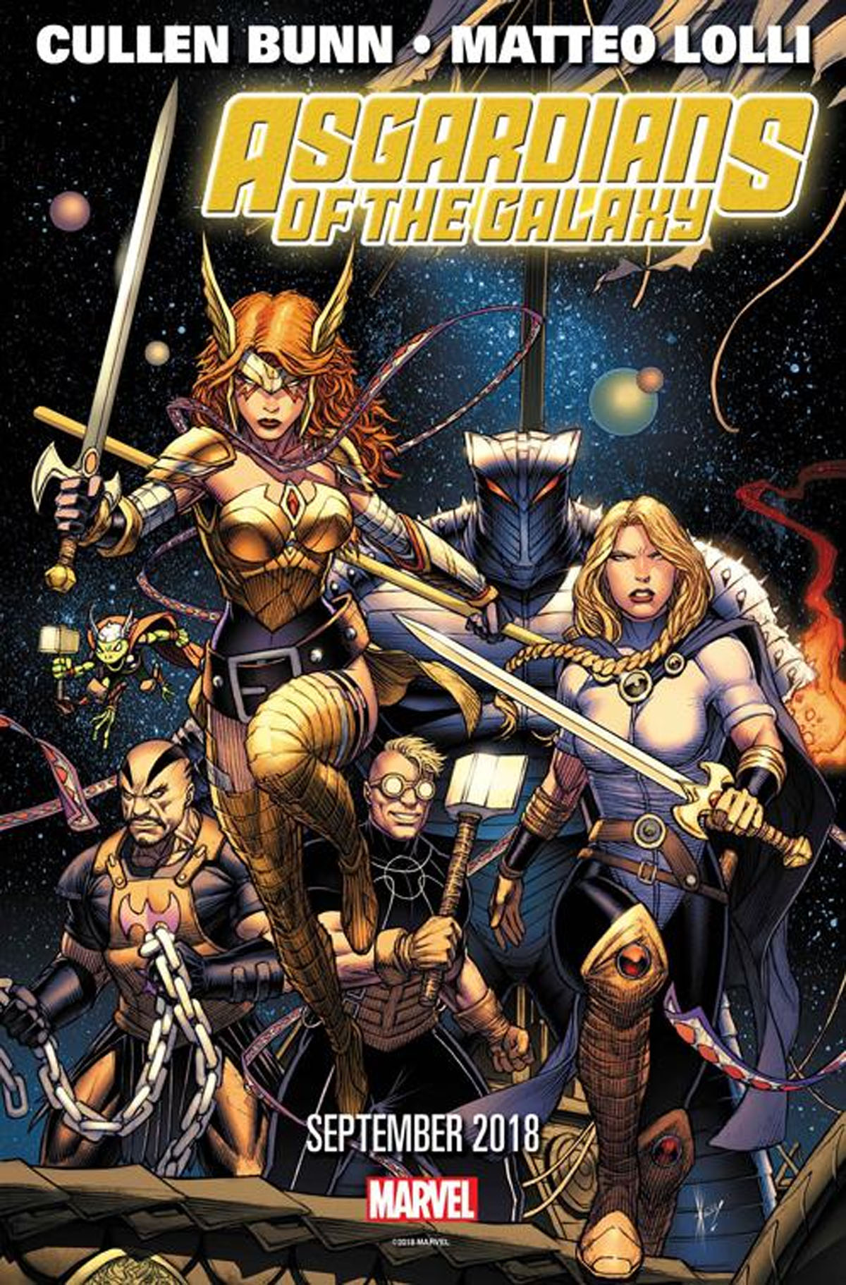 Val with the Asgardians of the Galaxy