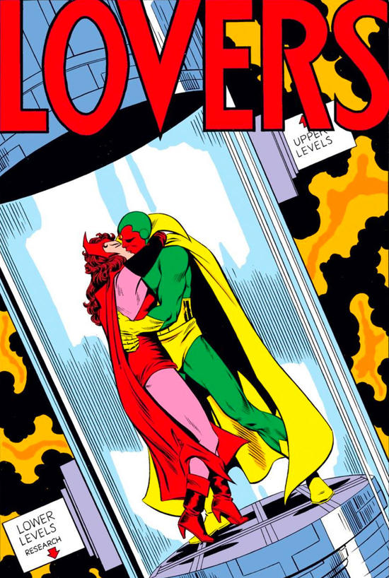 Wanda and Vision Kiss